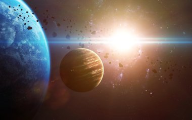 Arka plan bilimsel - gezegenler uzay, Bulutsusu ve yıldız. NASA'ın nasa.gov tarafından döşenmiş bu görüntü unsurları