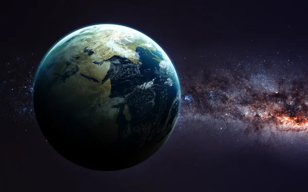 Earth Space Showing All Beauty Extremely Detailed Image Including Elements — Stock Photo, Image