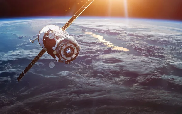 Ruimteschip Lanceert Ruimte Elementen Van Deze Afbeelding Geleverd Door Nasa — Stockfoto