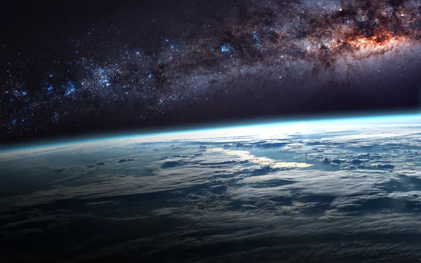 Earth Space Showing All Beauty Extremely Detailed Image Including Elements — Stock Photo, Image