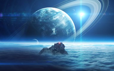Nebula ve yıldızlı sonsuz uzay arkaplanı. NASA tarafından desteklenen bu görüntü ögeleri