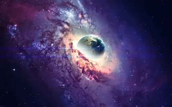Galaxie im All, Schönheit des Universums, Schwarzes Loch. Elemente von nasa — Stockfoto