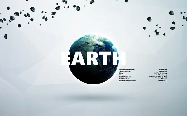 Jorden. Minimalistisk stil uppsättning planeter i solsystemet. Delar av denna bild möblerad av NASA — Stockfoto