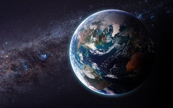 The Earth from space showing all they beauty. Extremely detailed image, including elements furnished by NASA. Other orientations and planets available. — Stock Photo, Image