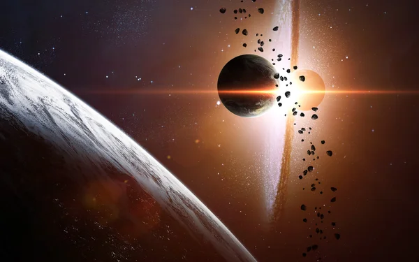 Planet exposion. Elementy dostarczone przez NASA — Zdjęcie stockowe