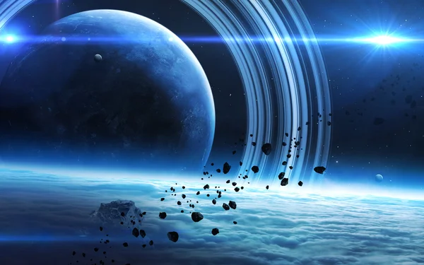 Fundal spaţial infinit cu nebuloase şi stele. Aceste elemente de imagine furnizate de NASA — Fotografie, imagine de stoc