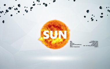 Sun. Minimalistic style set of objects in the solar system. Elements of this image furnished by NASA clipart