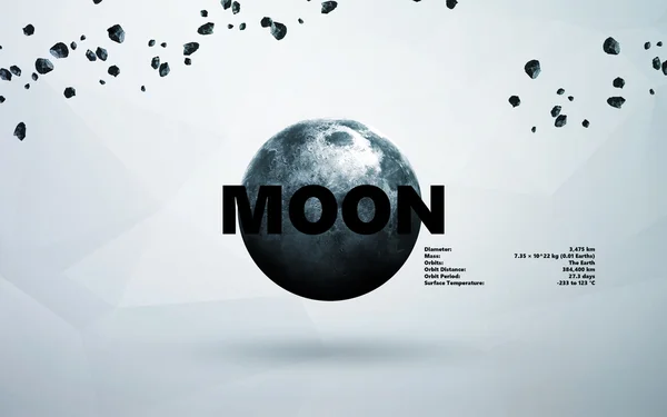 Moon. Minimalistic style set of planets in the solar system. Elements of this image furnished by NASA — Stock Photo, Image