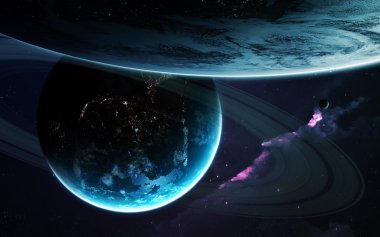 Arka plan bilimsel - gezegenler uzay, Bulutsusu ve yıldız. NASA'ın nasa.gov tarafından döşenmiş bu görüntü unsurları
