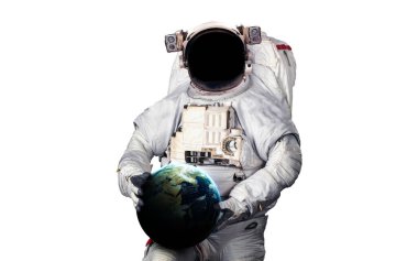 Astronot maketi. NASA tarafından döşenmiş elementler