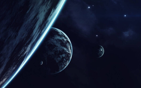 Cosmic art, science fiction wallpaper. Beauty of deep space. Billions of galaxies in the universe. Elements of this image furnished by NASA