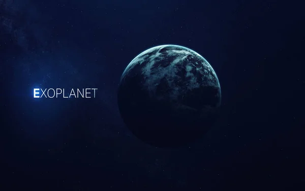 Trappist-1e exoplaneter bort från solsystemet. Faktorer som tillhandahålls av NASA — Stockfoto