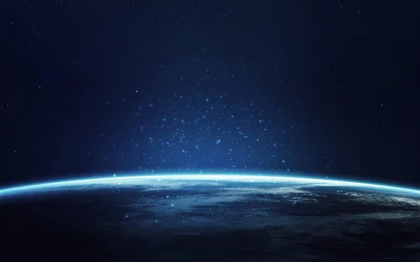 蓝色的地球家庭世界、生态和科学的例证。美国航天局提供的要素 — 图库照片