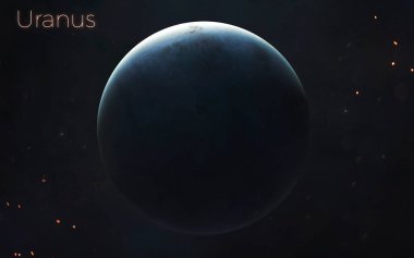 Uranüs. Güneş sisteminin gerçekçi gezegenleri. Bu görüntünün elementleri NASA tarafından desteklenmektedir