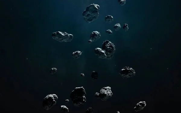 小惑星帯、素晴らしいSF壁紙、宇宙の風景。NASAによって提供されたこの画像の要素 — ストック写真