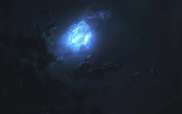 Nebulosa no espaço profundo, incrível papel de parede de ficção científica, paisagem cósmica. Elementos desta imagem fornecidos pela NASA — Fotografia de Stock