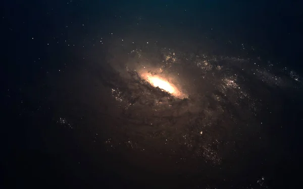 Візуалізація простору наукової фантастики. Галактика за тисячі світлових років від Землі. Елементи цього зображення, надані НАСА. — стокове фото