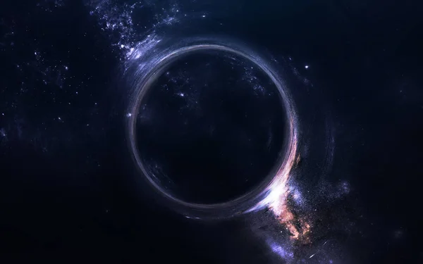 Fekete lyuk. Sci-fi tapéta. A kép elemeit a NASA bocsátotta rendelkezésre — Stock Fotó