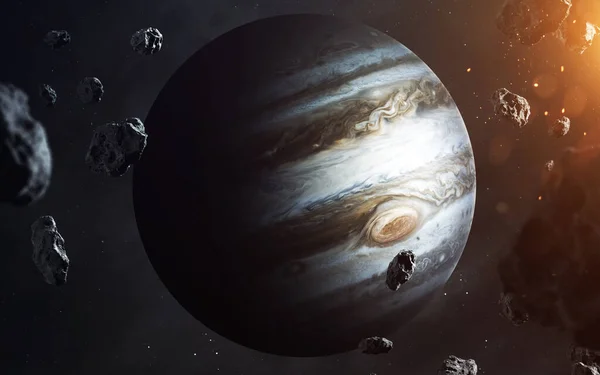 Jupiter. Planets of solar system visualisation. Elements of this image furnished by NASA — Stock Photo, Image