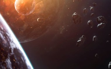 Derin uzay, sonsuz evrenin güzelliği. Bilim kurgu duvar kağıdı. Bu görüntünün elementleri NASA tarafından desteklenmektedir