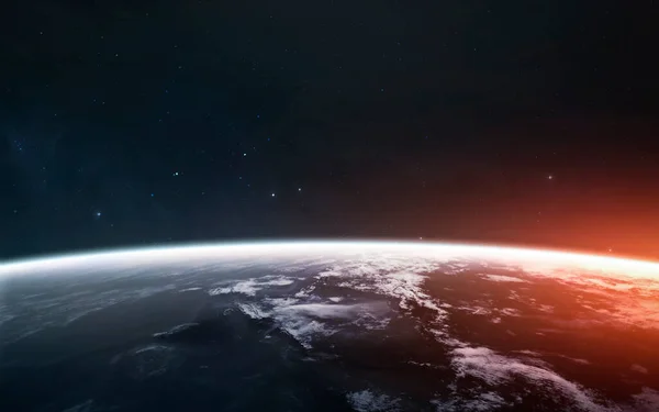 Awesome beautiful Earth planet in cold and warm light. Elements of this image furnished by NASA — Stock Photo, Image