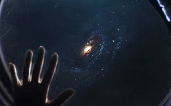 Galaxis, gyönyörű sci-fi tapéta végtelen mélyűrrel. A kép elemeit a NASA bocsátotta rendelkezésre — Stock Fotó