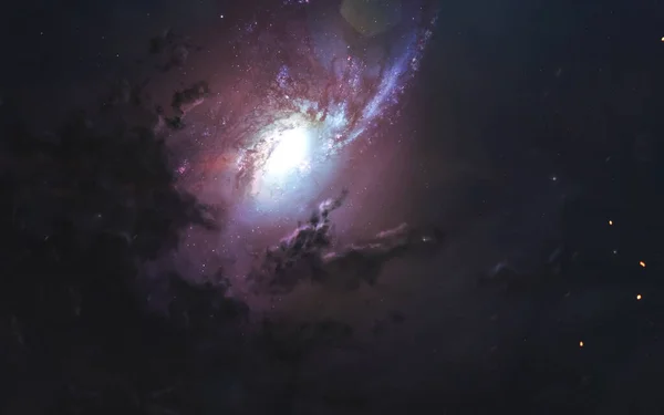 Prachtig spiraalvormig sterrenstelsel, geweldig science fiction behang, kosmisch landschap. Elementen van deze afbeelding geleverd door NASA — Stockfoto