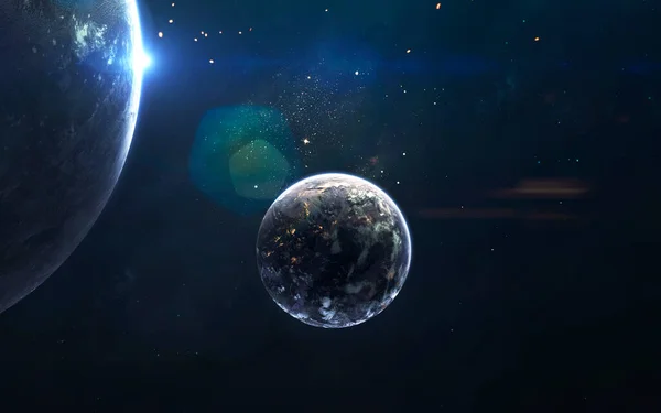 Espacio profundo, belleza del cosmos sin fin. Fondo de pantalla de ciencia ficción. Elementos de esta imagen proporcionados por la NASA —  Fotos de Stock