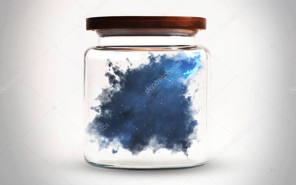 Space in the jar. Science fiction wallpaper, planets, stars, galaxies and nebulas in awesome cosmic image. Elements of this image furnished by NASA