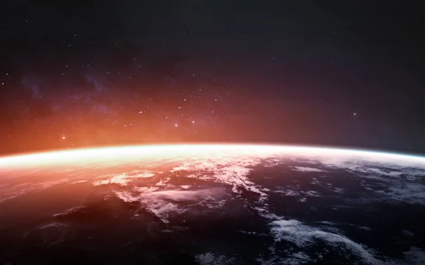 Traumhaft schöner Planet Erde in kaltem und warmem Licht. Elemente dieses von der NASA bereitgestellten Bildes — Stockfoto