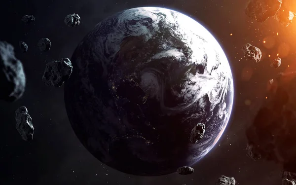 Pământul. Planete de vizualizare a sistemului solar. Elemente ale acestei imagini furnizate de NASA — Fotografie, imagine de stoc