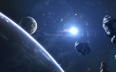 Uzayın derinliklerindeki gezegenler, süpernova bilim kurgu duvar kağıtları, yıldızın doğuşu. Bu görüntünün elementleri NASA tarafından desteklenmektedir