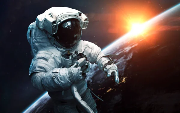 Planeten Jorden. Science fiction, utforskning av rymden. Delar av denna bild tillhandahålls av NASA — Stockfoto