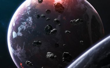 Keşfedilmemiş gezegenler, evrenin müthiş bilim kurgu illüstrasyonu. Bu görüntünün elementleri NASA tarafından desteklenmektedir