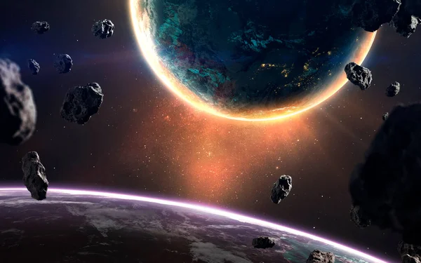 Glühender Planet. Deep Space Image, Science-Fiction-Fantasie in hoher Auflösung ideal für Tapeten und Drucke. Elemente dieses von der NASA bereitgestellten Bildes — Stockfoto