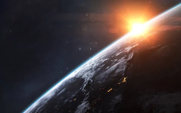 Planeta Terra. Ficção científica, exploração do espaço. Elementos desta imagem fornecidos pela NASA — Fotografia de Stock