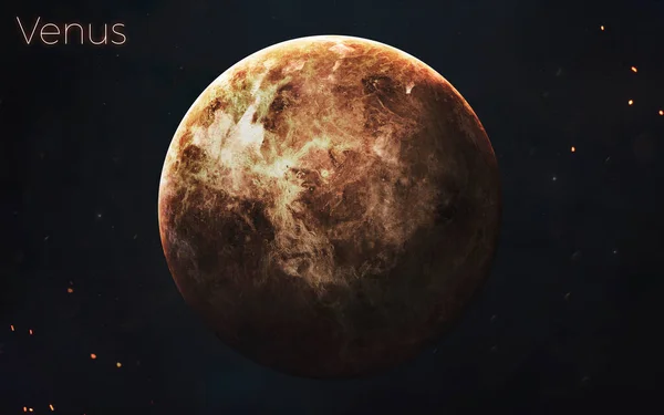 Venus. Planetas realistas del Sistema Solar. Elementos de esta imagen proporcionados por la NASA — Foto de Stock