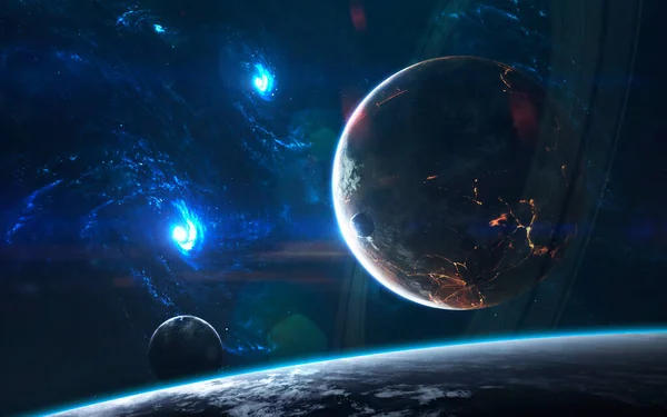 Tiefer Raum, Schönheit eines endlosen Kosmos. Science-Fiction-Tapete. Elemente dieses von der NASA bereitgestellten Bildes — Stockfoto