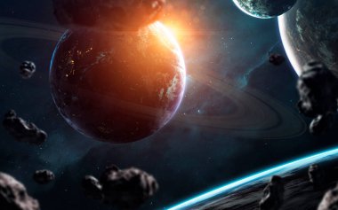 Kozmik manzara, sonsuz derin uzayı olan güzel bilim kurgu duvar kağıdı. Bu görüntünün elementleri NASA tarafından desteklenmektedir
