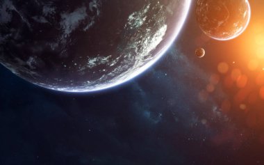 Derin uzay, sonsuz evrenin güzelliği. Bilim kurgu duvar kağıdı. Bu görüntünün elementleri NASA tarafından desteklenmektedir