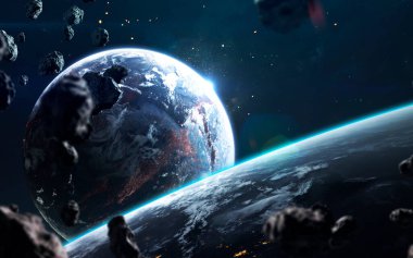 Derin uzay, sonsuz evrenin güzelliği. Bilim kurgu duvar kağıdı. Bu görüntünün elementleri NASA tarafından desteklenmektedir