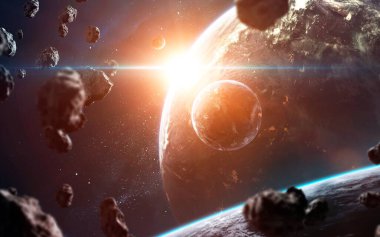 Derin uzay, sonsuz evrenin güzelliği. Bilim kurgu duvar kağıdı. Bu görüntünün elementleri NASA tarafından desteklenmektedir