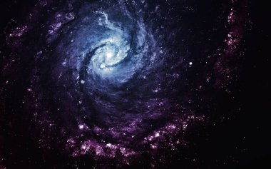Muhteşem mavi galaksi. Derin uzay görüntüsü, yüksek çözünürlüklü bilim kurgu fantezisi duvar kağıdı ve baskı için idealdir. Bu görüntünün elementleri NASA tarafından desteklenmektedir