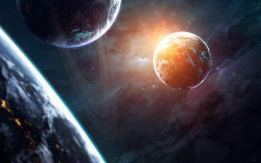 Kozmik manzara, sonsuz derin uzayı olan güzel bilim kurgu duvar kağıdı. Bu görüntünün elementleri NASA tarafından desteklenmektedir
