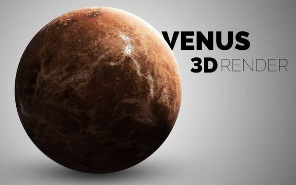 Venuše. Sada planet Sluneční soustavy vykreslená ve 3D. Prvky tohoto snímku poskytla NASA — Stock fotografie