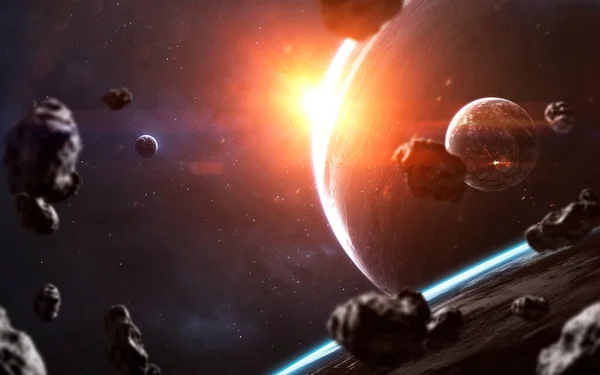 Gigant de gaz colosal. Imagini de fundal science fiction, planete, stele, galaxii și nebuloase într-o imagine cosmică minunată. Elemente ale acestei imagini furnizate de NASA — Fotografie, imagine de stoc