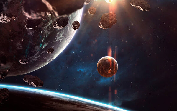 Бесконечный космический ландшафт с миллиардами звезд и планет. Элементы этого изображения предоставлены НАСА