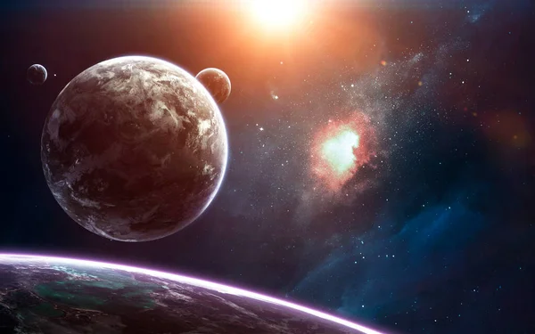 Espacio profundo, belleza del cosmos sin fin. Fondo de pantalla de ciencia ficción. Elementos de esta imagen proporcionados por la NASA — Foto de Stock