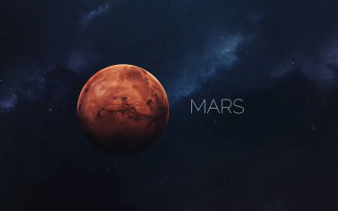 Mars. Science fiction space wallpaper, incredibly beautiful planets, galaxies, dark and cold beauty of endless universe. Elements of this image furnished by NASA clipart