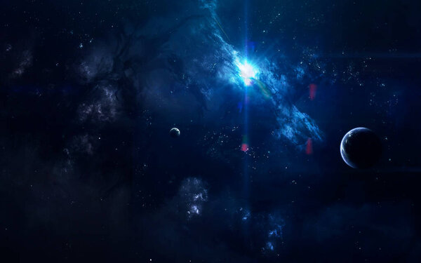Science fiction space wallpaper, awesome nebula somewhere in dark deep space. Elements of this image furnished by NASA